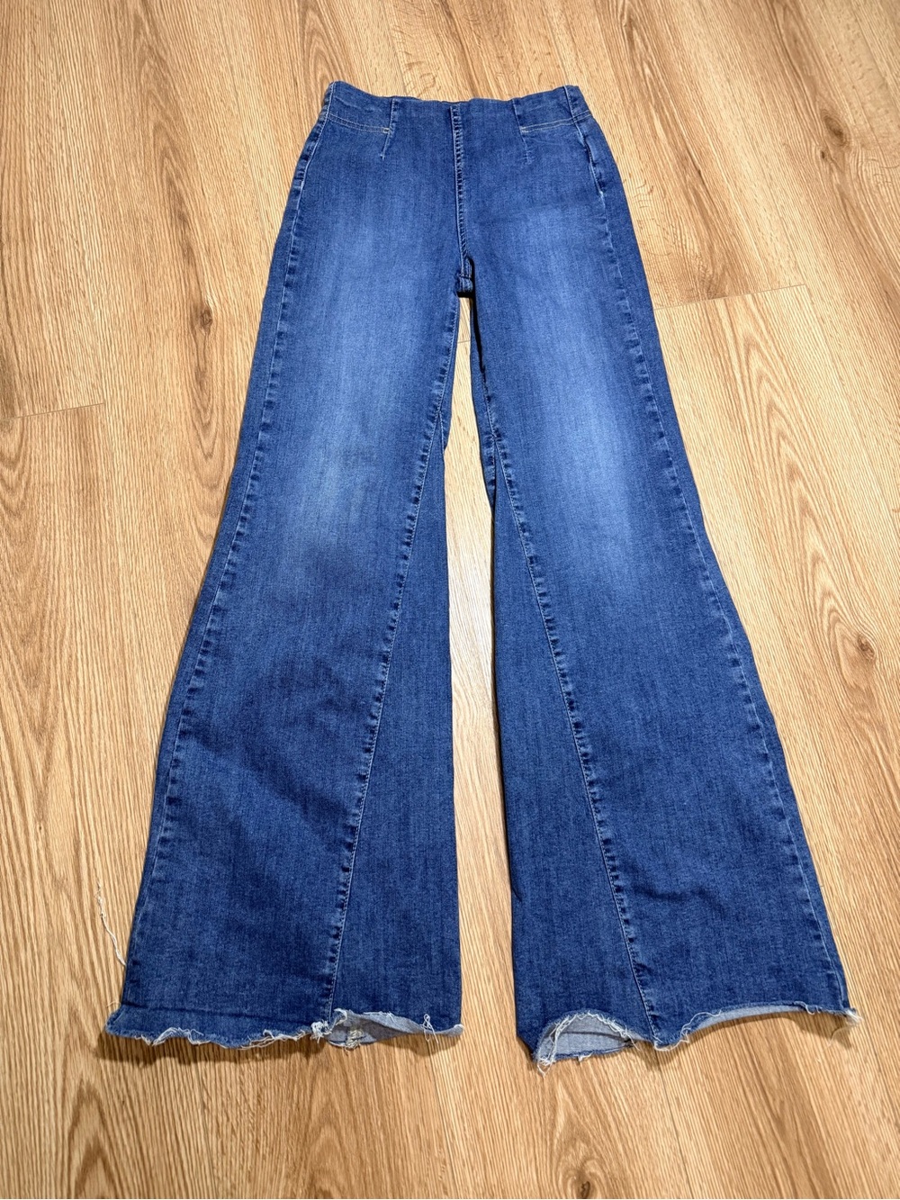 We The Free Dark Blue Wide-Leg Flare Jeans